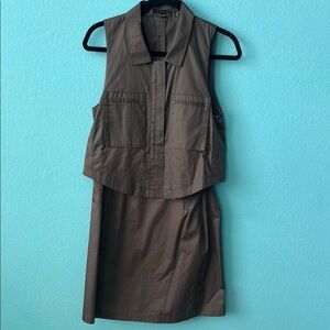 Theory Brown Collared Top